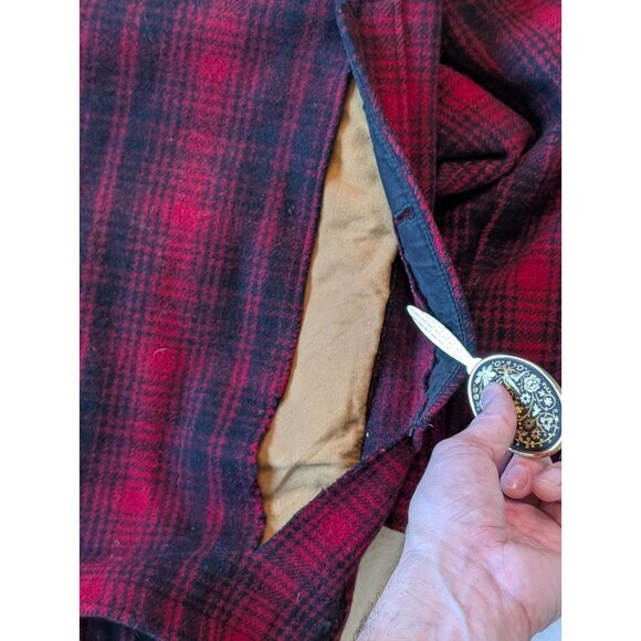 Woolrich Vintage 60s Heavy Wool Hunting Mackinaw Buffalo Check Jacket Patches 42 - Picture 15 of 16